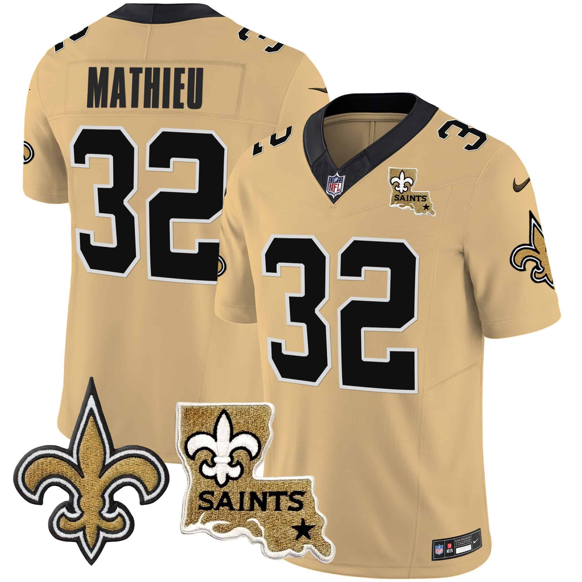 Men New Orleans Saints #32 Mathieu Yellow 2024 Nike Vapor Limited NFL Jersey